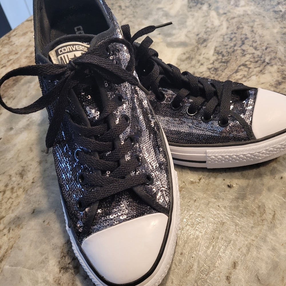 Converse Chuck Taylor Black Sparkle sneakers. Size 11M